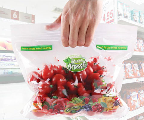 Antifog Handle Kemasan Buah Dan Sayur Anggur Kantong Plastik Untuk Kemasan Sayuran