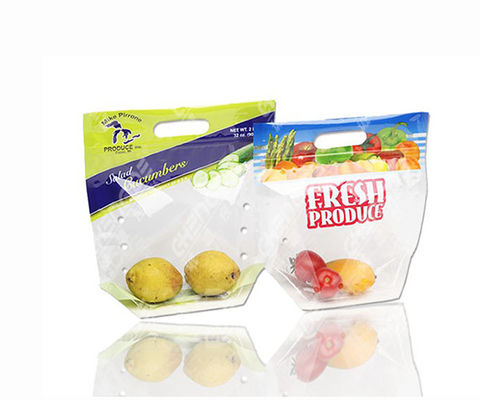 Plastik Transparan LDPE Reusable Grocery Bag Buah Kantong Plastik Bening Dengan Pegangan